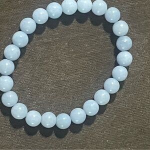 Blue Jadeite 8” Stretch Bracelet genuine gemstones
